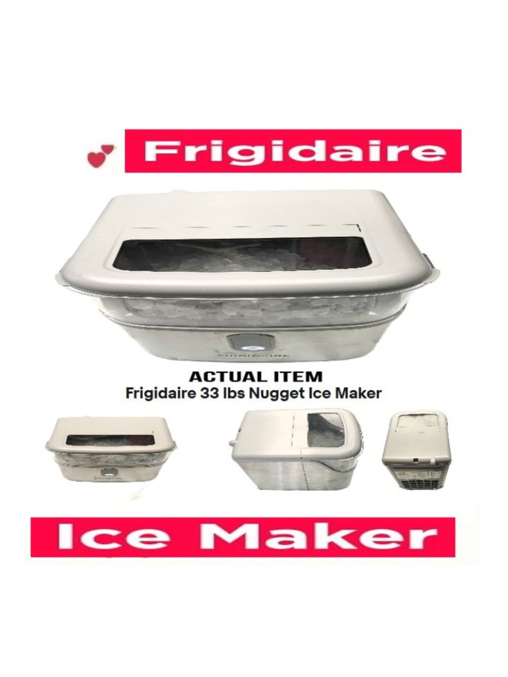 🛑 FRIGIDAIRE 🆒 Countertop ➕ ICE MAKER Nugget MACHINE Self Cleaning 💸BUY NOW❗